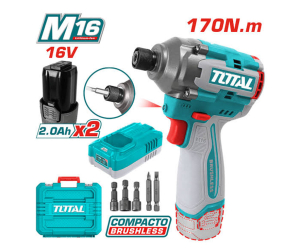 ATORNILLADOR 16V 0-2700RPM 0-3500BPM 170NM 2X2.0AH - TIRLI16178