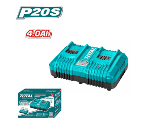 CARGADOR INTELIGENTE RÁPIDO DOBLE 2 BATERIAS 20V TOTAL - TCLI2024