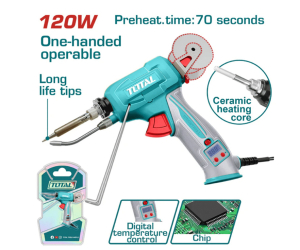 PISTOLA DE SOLDADURA CON ALIMENTADOR 120W MAX 500C DIGITAL INDUSTRIAL - TET360732