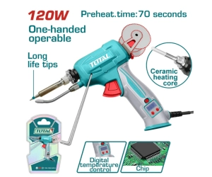 PISTOLA DE SOLDADURA CON ALIMENTADOR 120W MAX 500C DIGITAL INDUSTRIAL - TET360732